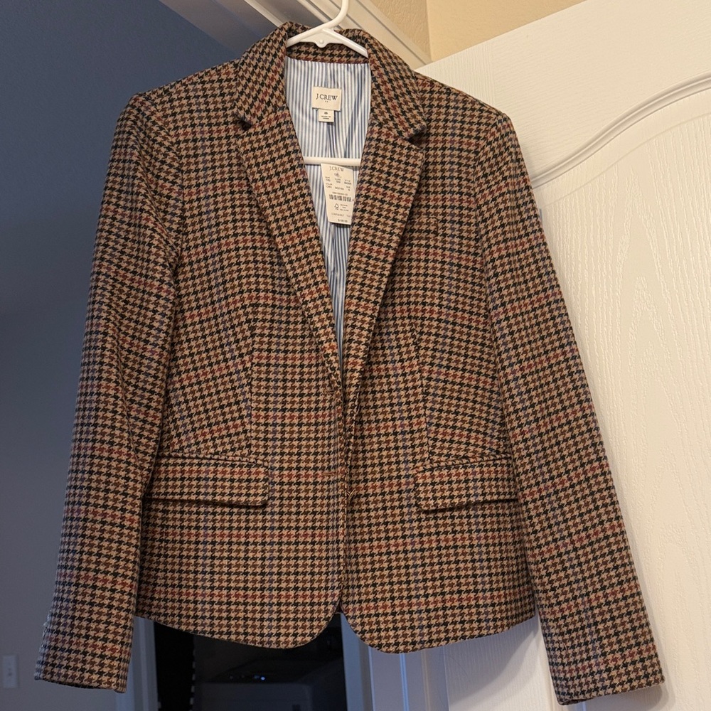 J. Crew Factory Women's Houndstooth Blazer - Black and Brown